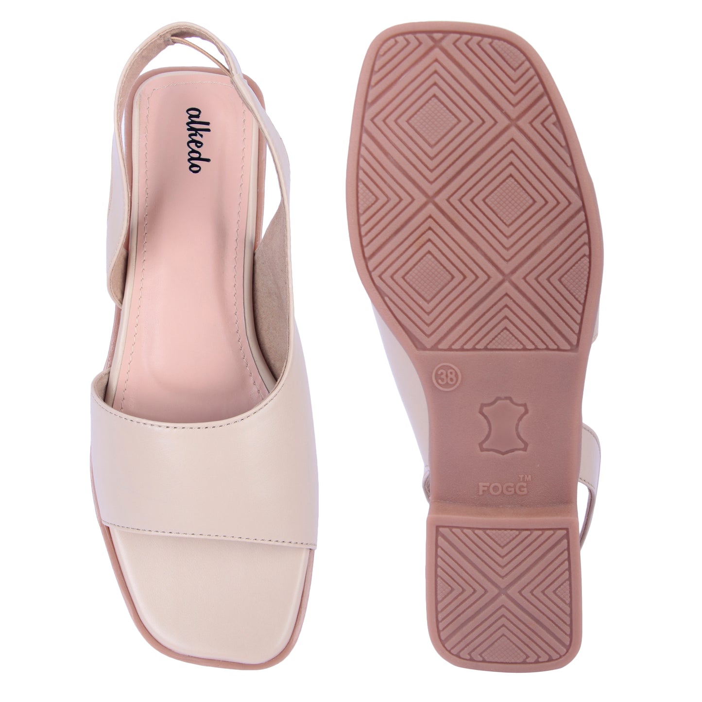 Alkedo Women’s Nude Slingback Flats – Soft Beige Open-Toe Sandals for Everyday Comfort