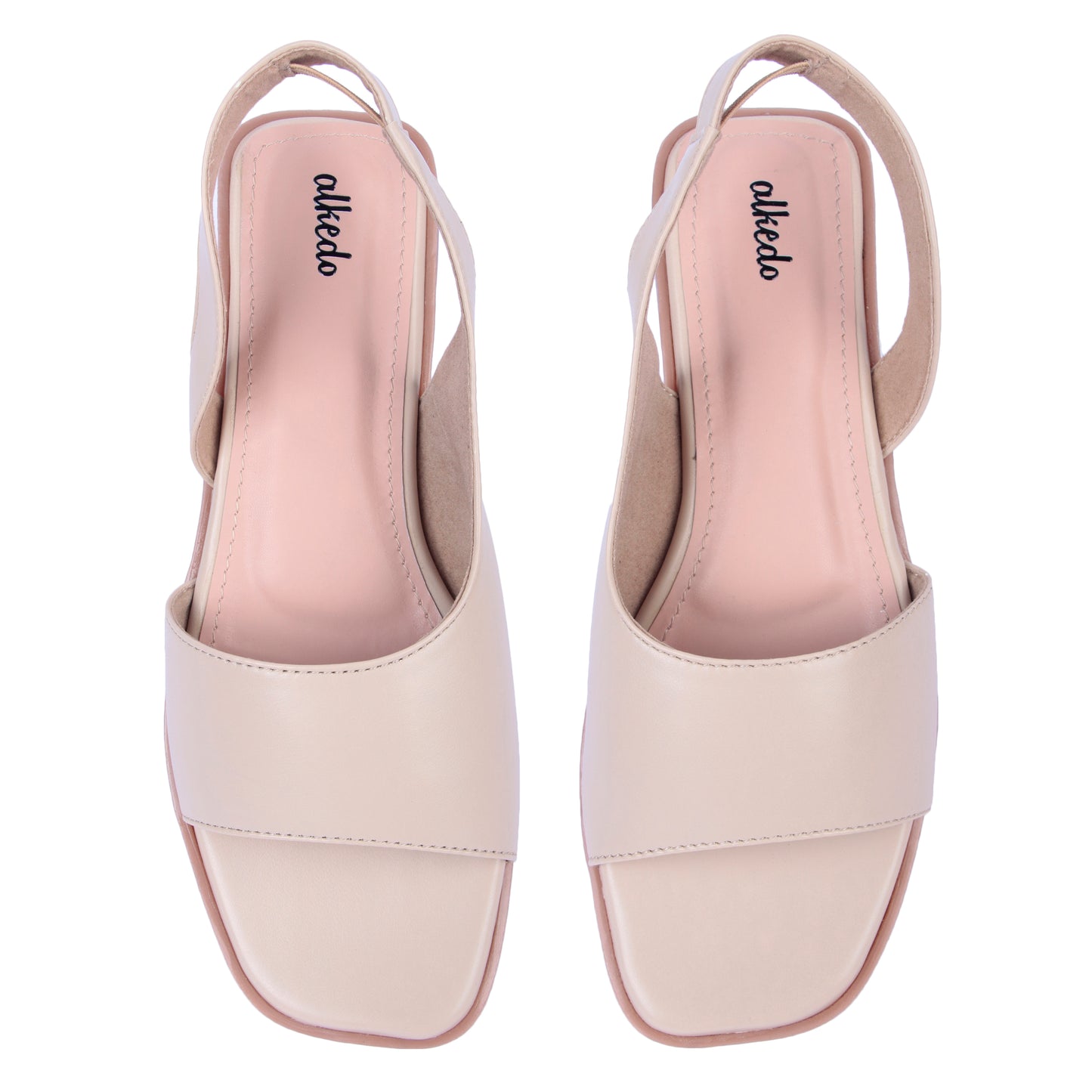 Alkedo Women’s Nude Slingback Flats – Soft Beige Open-Toe Sandals for Everyday Comfort