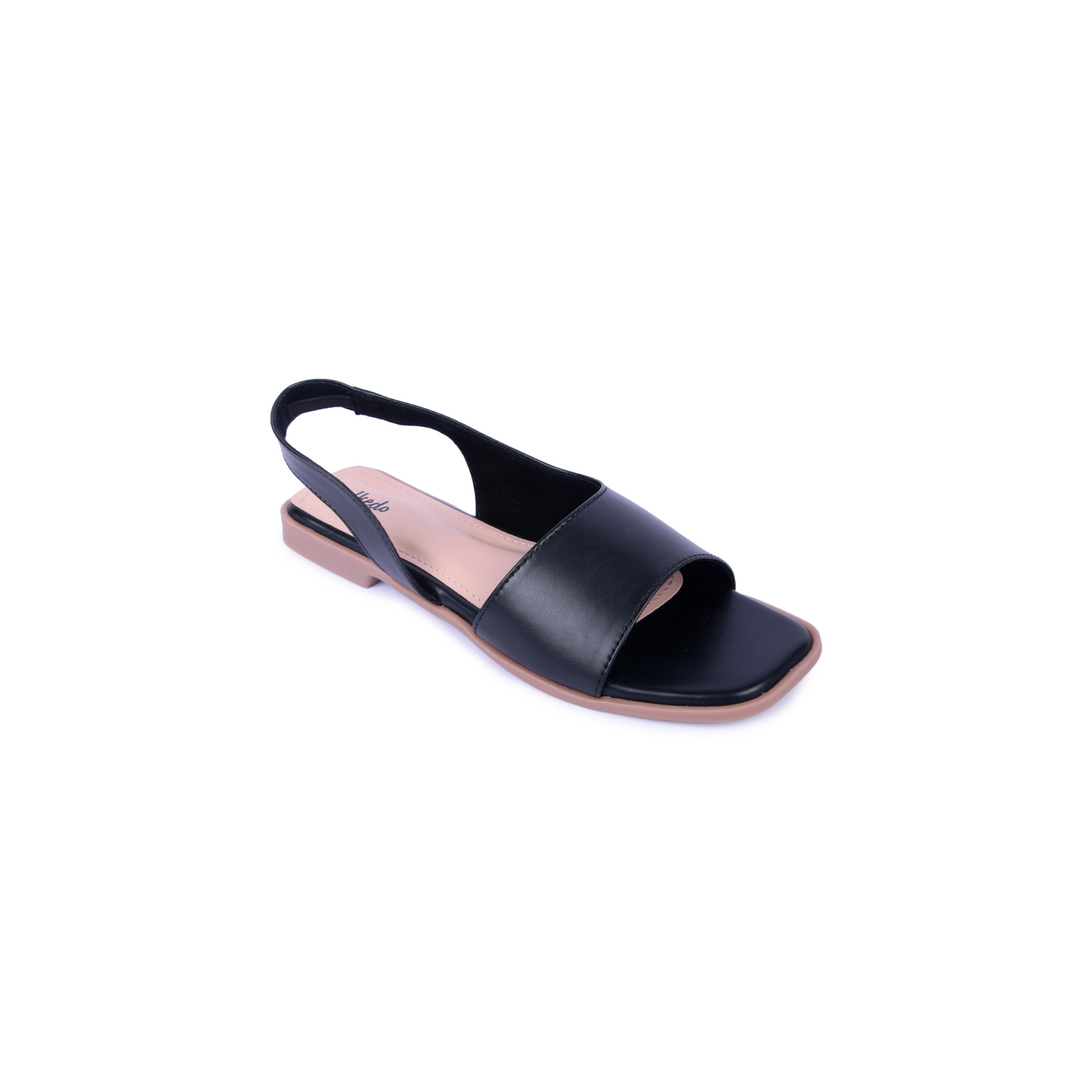 Alkedo Women’s Black Slingback Flats – Chic Open-Toe Comfort Sandals for Everyday Wear
