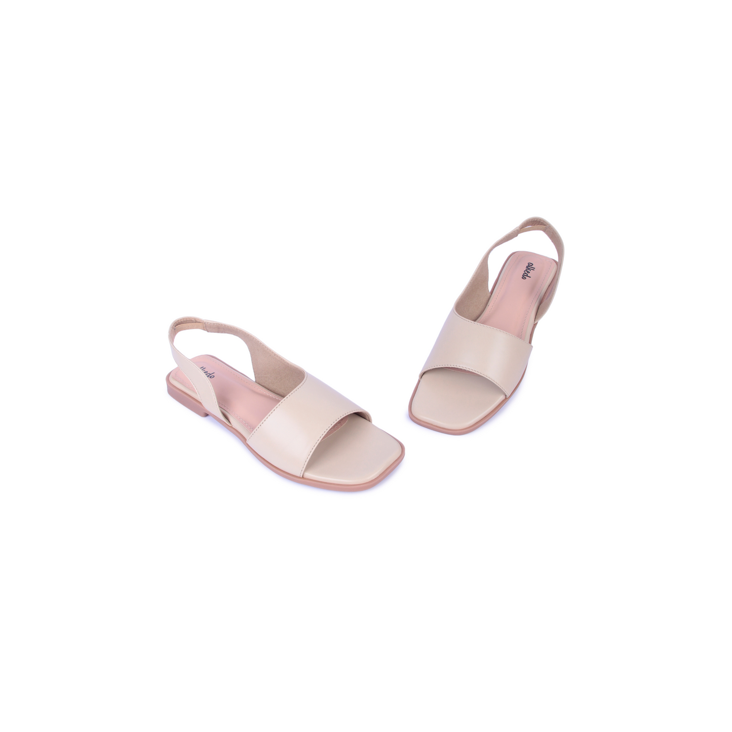 Alkedo Women’s Nude Slingback Flats – Soft Beige Open-Toe Sandals for Everyday Comfort